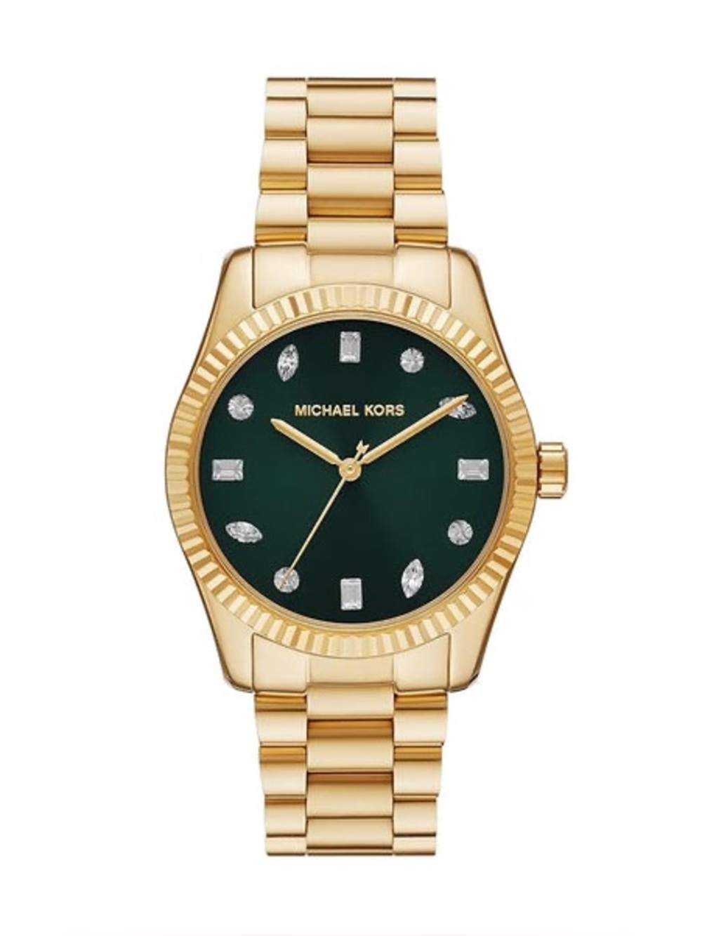 Michael Kors Emerald Green Yellow Gold Plated Stainless Steel Blake Watch MK3226